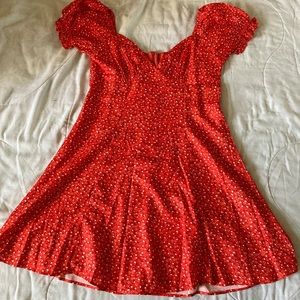 Princess Polly size 8 red floral dress